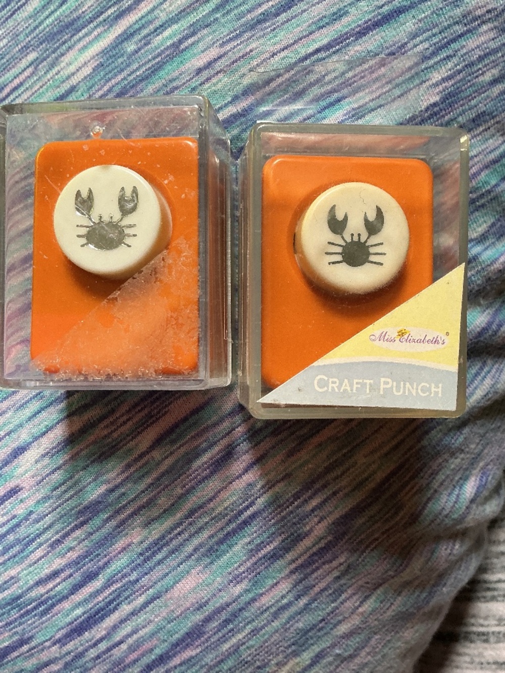 Lot of 2 Miss Elizabeth’s Cancer the Crab Paper Punch for Crafting Scrapbooking